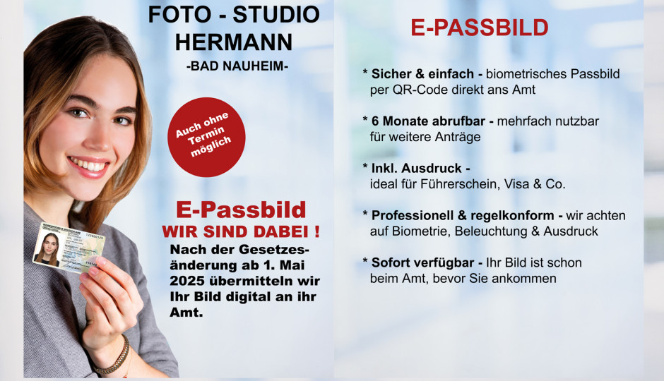 NEUES PASSBILDVERFAHREN AB 1. MAI 2025