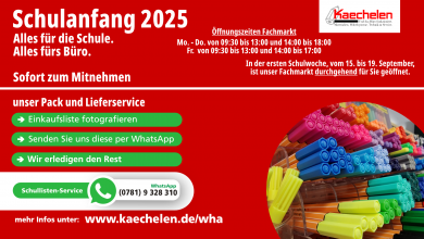 Schulstart ohne Streß - bei Kaechelen