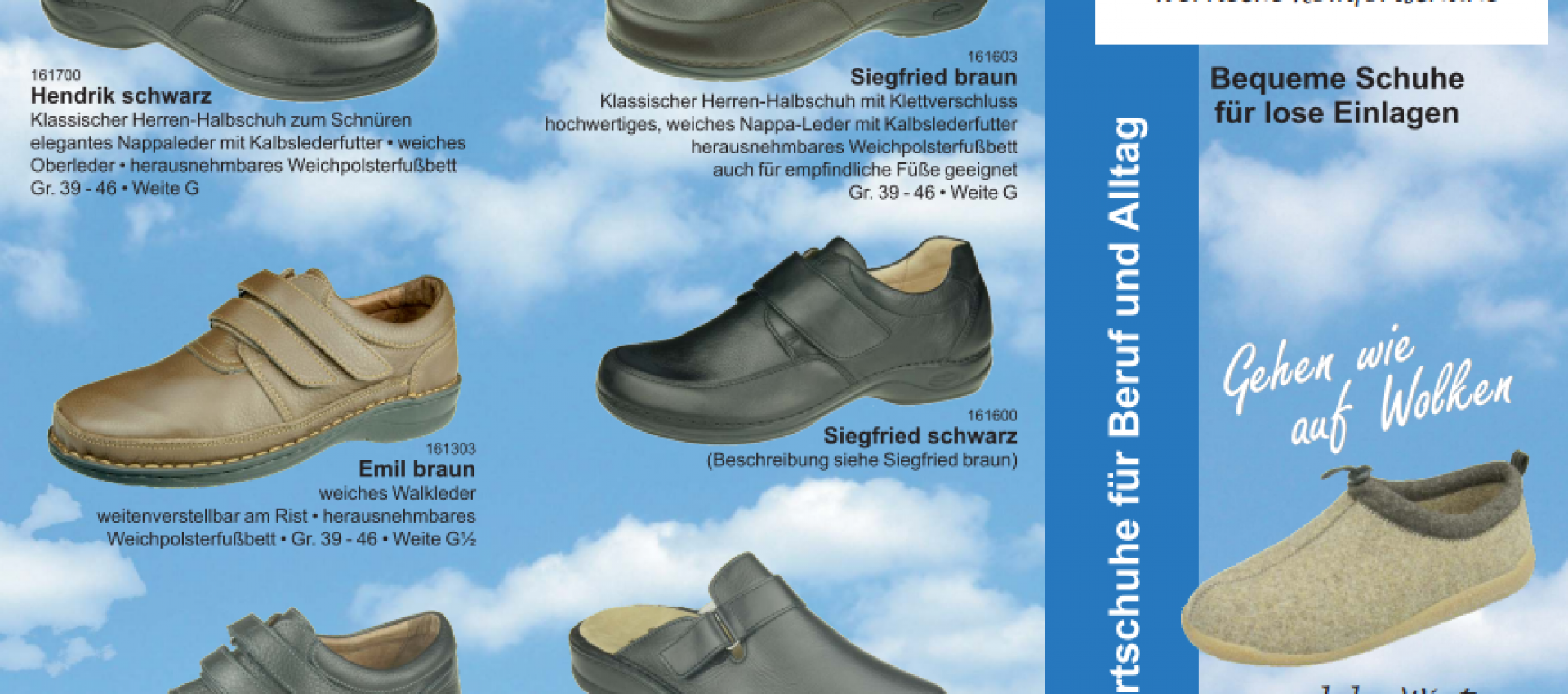 Bequemschuhe für orthopädische Einlagen