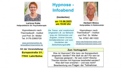 Kostenloser Informationsabend zum Thema Medizinische Hypnose