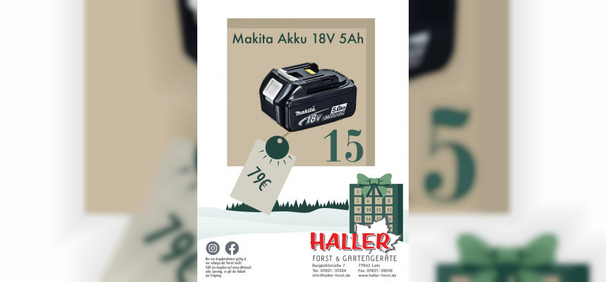 Türchen 15. Makita Akku 18V 5Ah